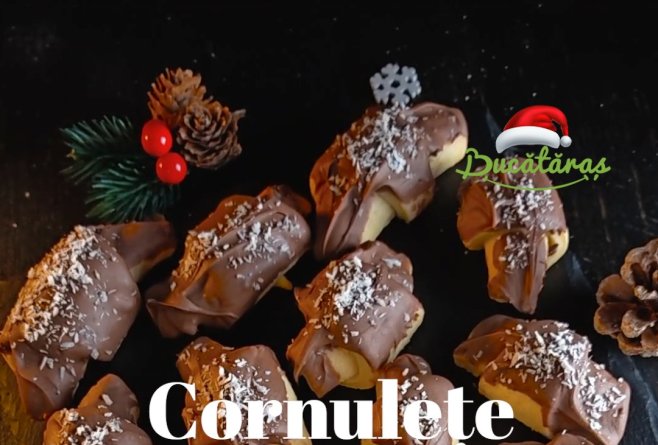 Cornulețe cu alune de pădure, cremă de fistic și ciocolată - Fragede și delicioase