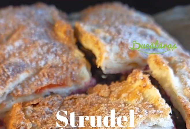 Ștrudel cu afine și gem de caise - Rețeta super rapidă și delicioasă