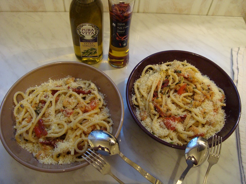 Maccheroni con gamberetti