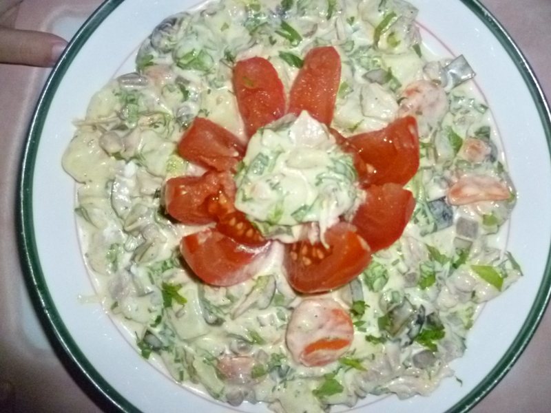 Salata de pui cu ciuperci