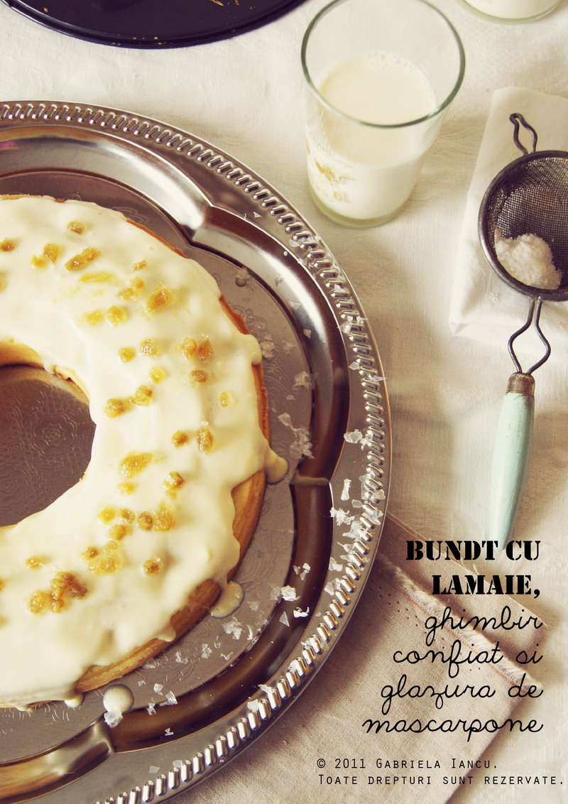 Bundt cu lamaie, ghimbir confiat si glazura de mascarpone