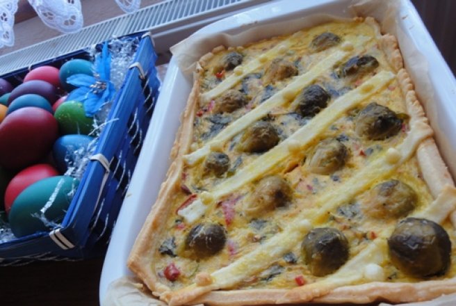 Quiche cu varza de Bruxelles si mozzarella