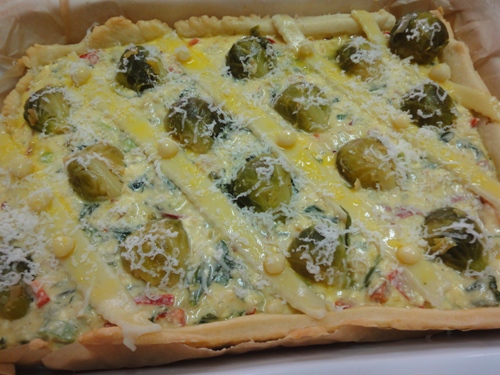 Quiche cu varza de Bruxelles si mozzarella