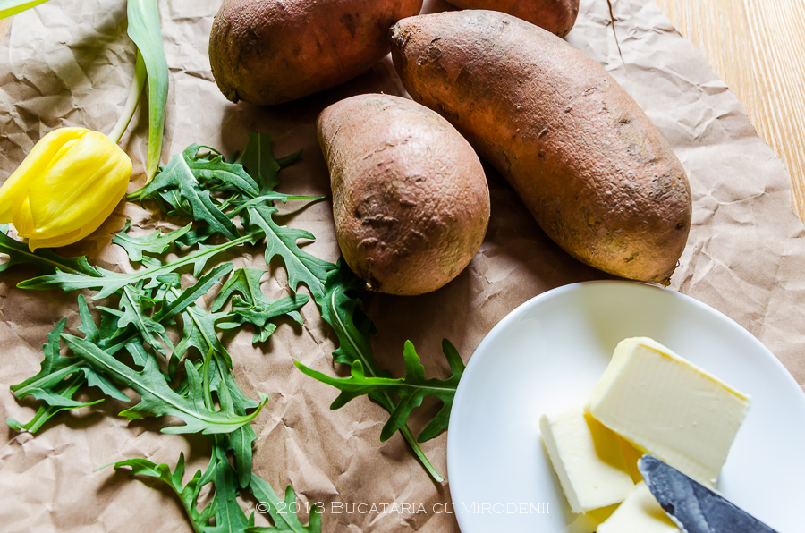 Gnocchi din cartofi dulci cu sos de rucolla