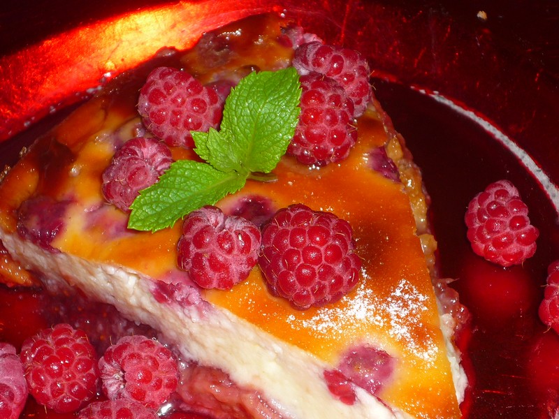 Cheesecake cu gem si zmeura