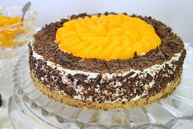 Cheesecake cu mandarine si ciocolata