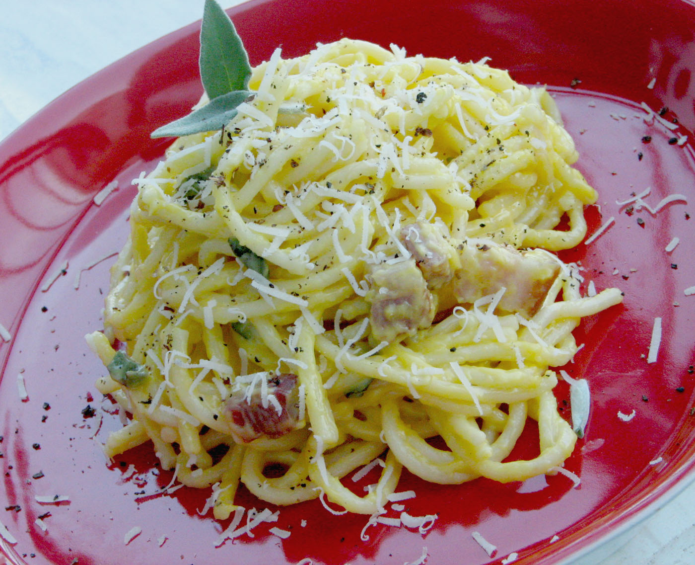 Spaghete carbonara, reţetă adaptata