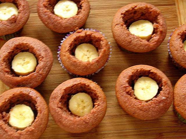 Cupcakes de ciocolata cu banane