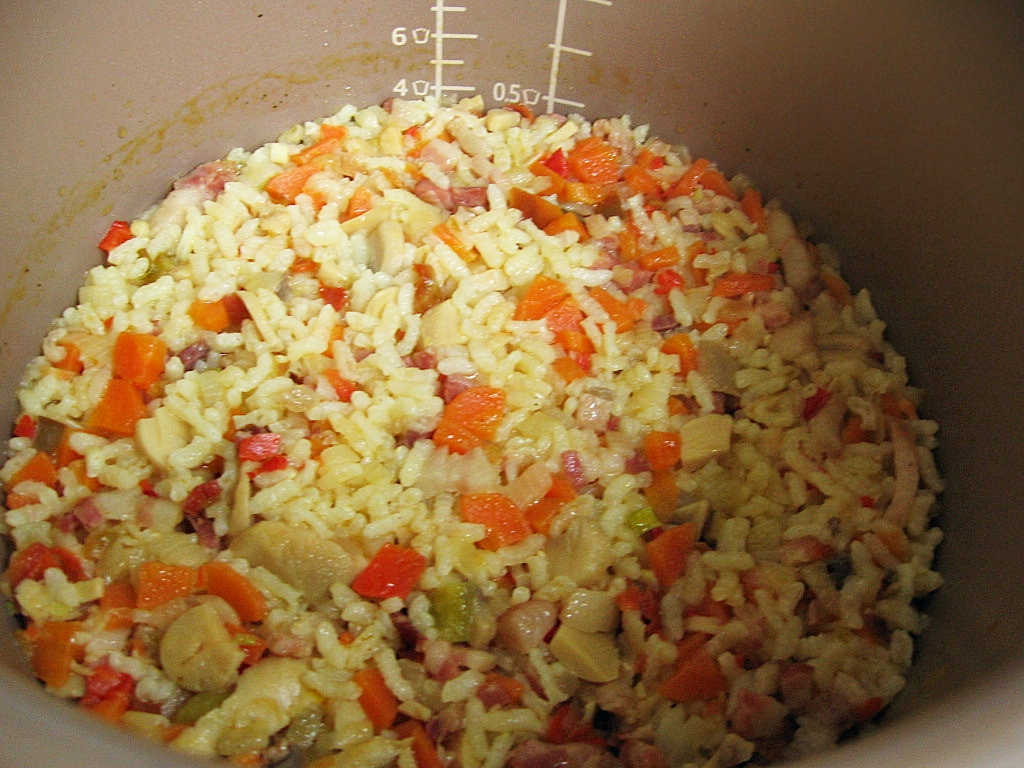 Risotto cu ciuperci si bacon, la multicooker