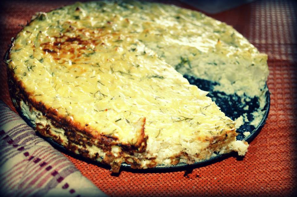 Quiche cu conopida si branza