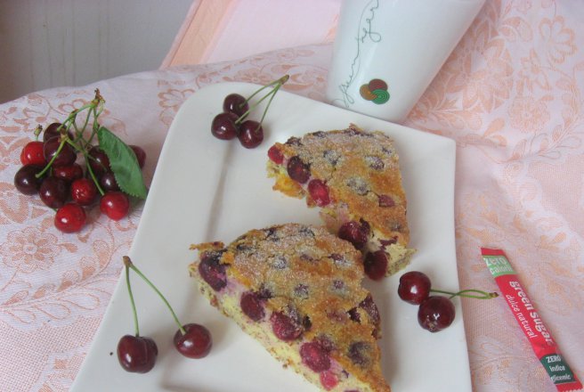 Clafoutis cu cirese si green sugar