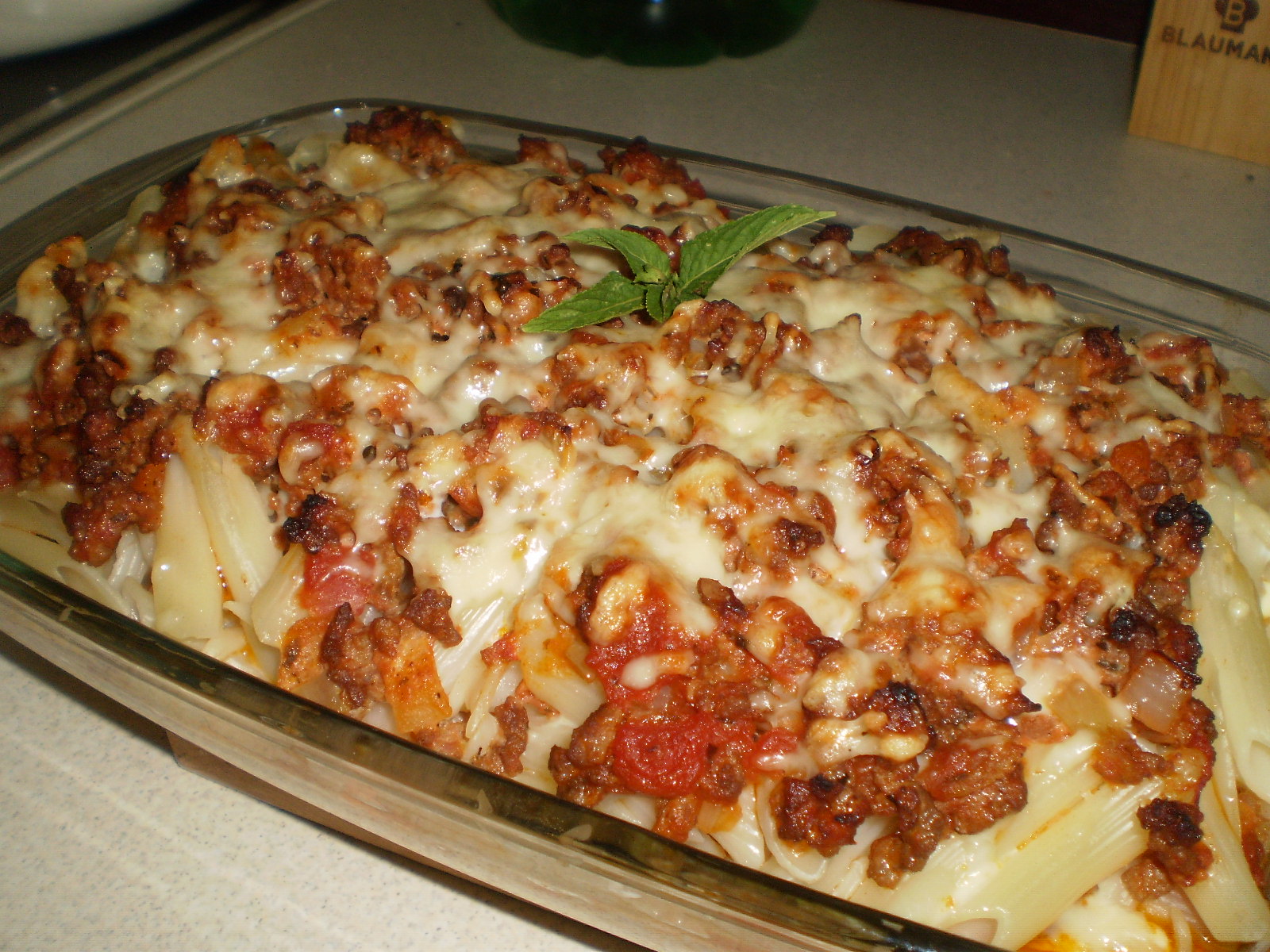 Penne cu carne tocata si sos Panzani