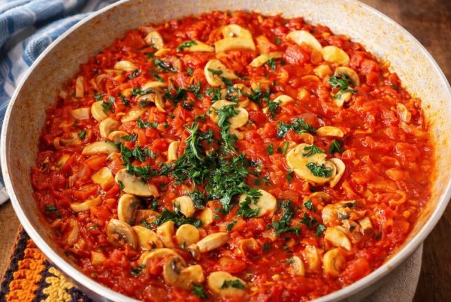 Mancare de rosii cu ciuperci