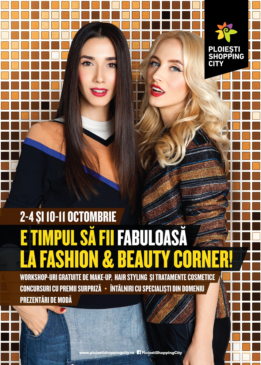 Workshop-uri speciale si servicii gratuite de infrumusetare in cel de-al doilea weekend Fashion & Beauty Corner in Ploiesti Shopping City