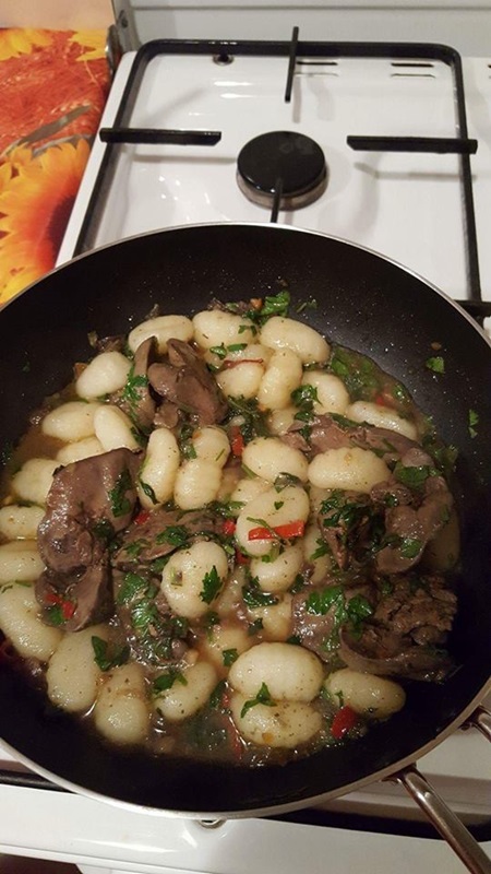 Gnocchi cu ficatei de pui