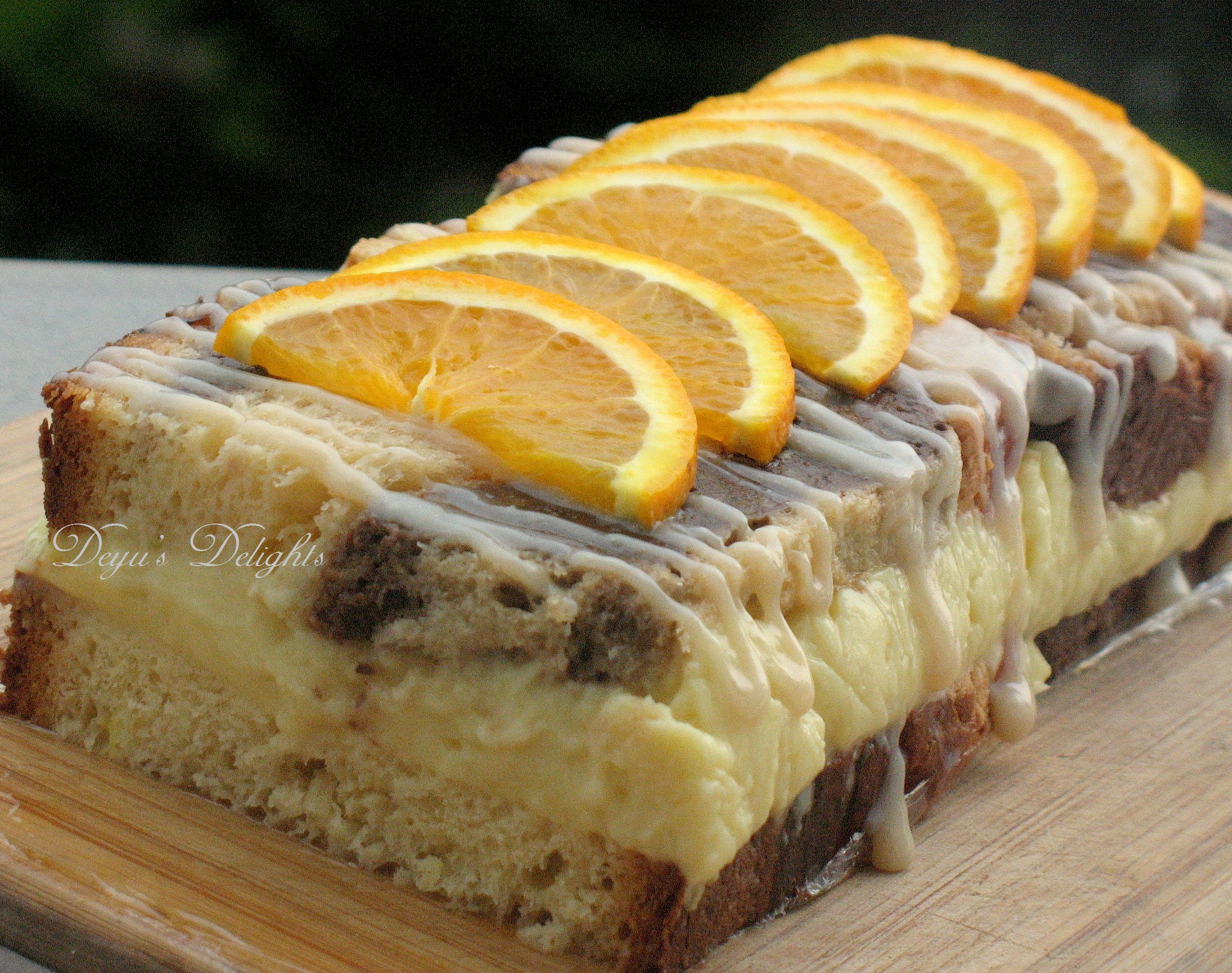 Tort cu crema de portocale si felii de cozonac