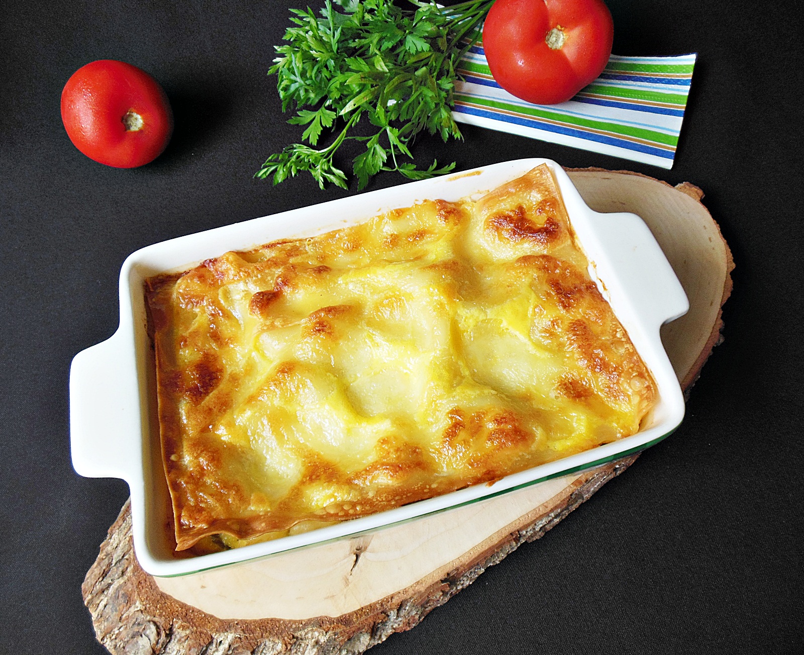 Lasagna cu branza si bacon