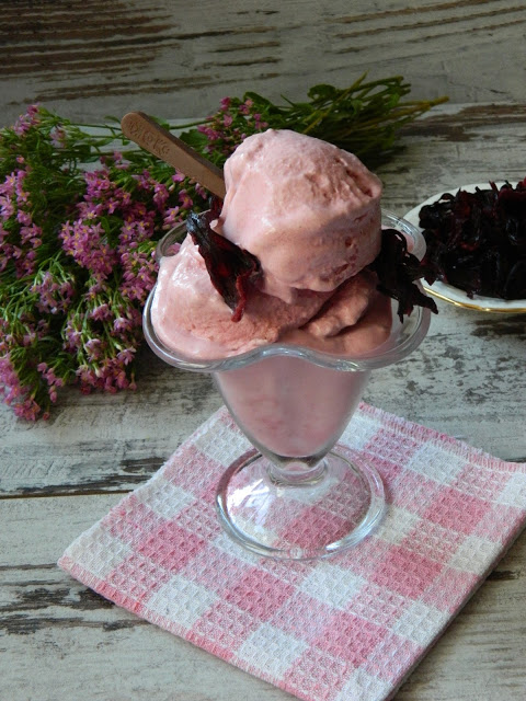 Desert inghetata de revent si flori de hibiscus