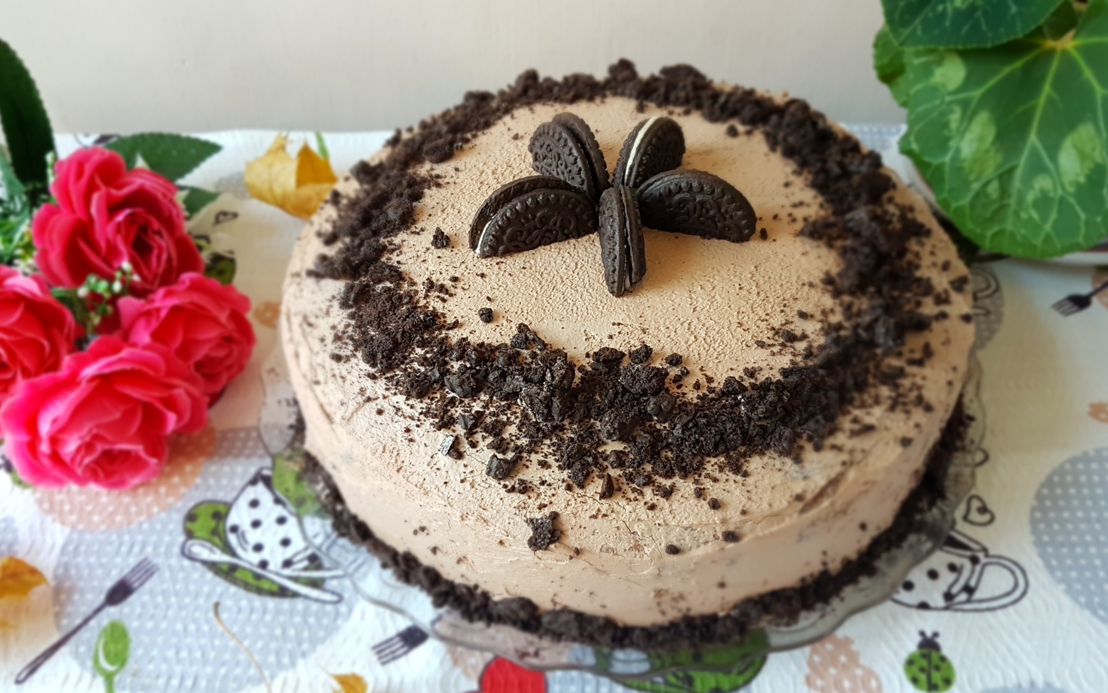 Desert tort cu crema Oreo si banane