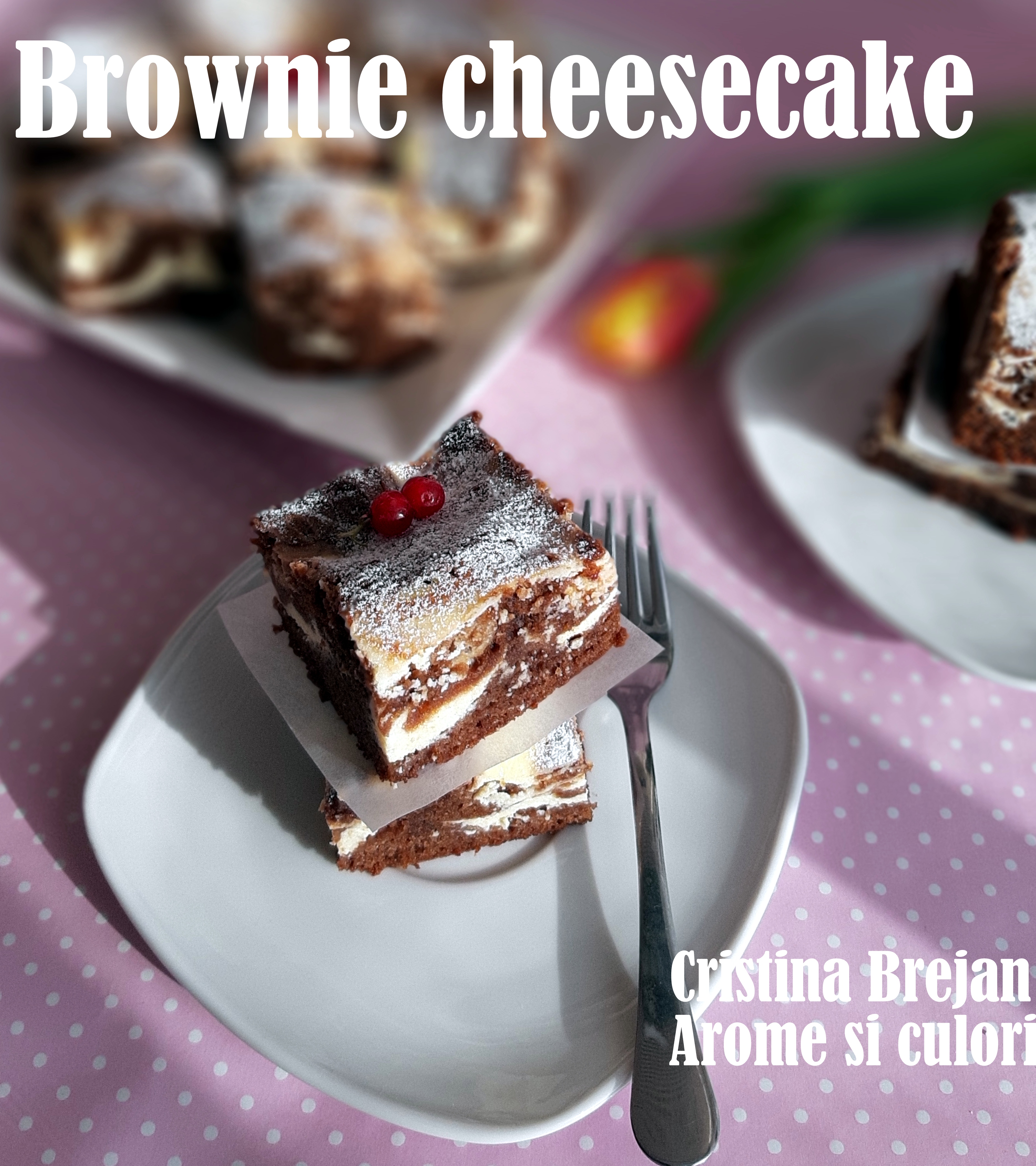 Desert brownie cheesecake