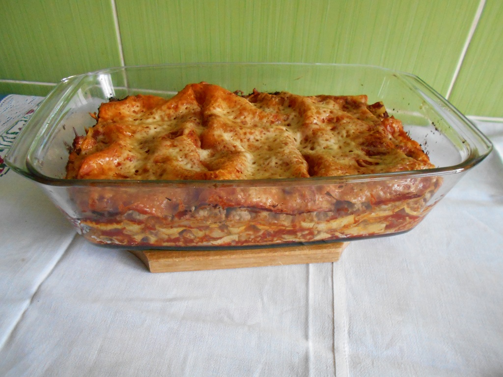 Lasagna cu carne de porc si ciuperci