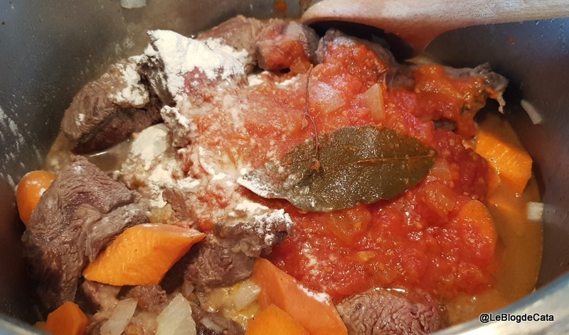 Mancarica de carne de vita cu morcovi si ciocolata /Estofado de carne