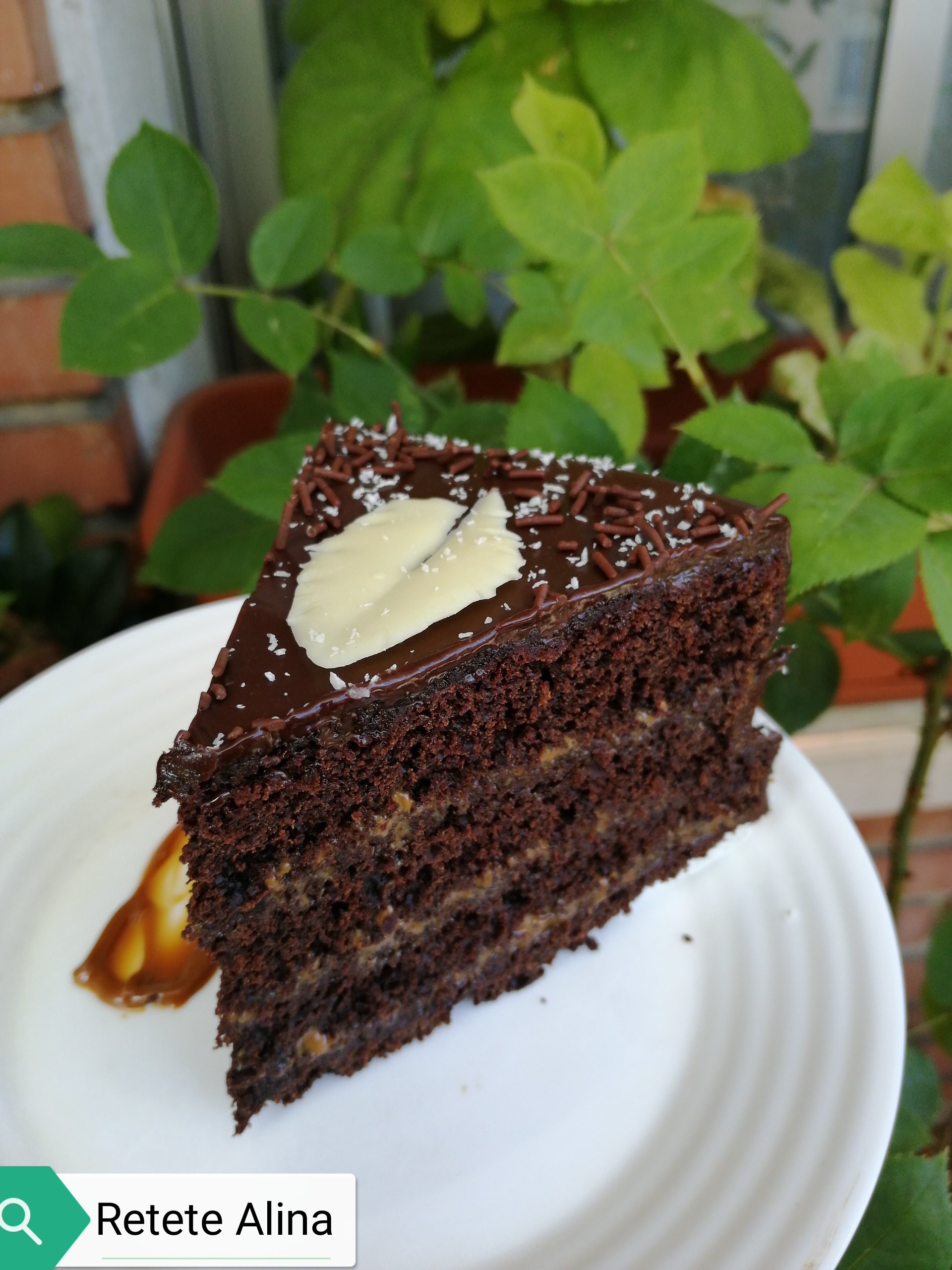 Desert tort de ciocolata cu dulce de leche