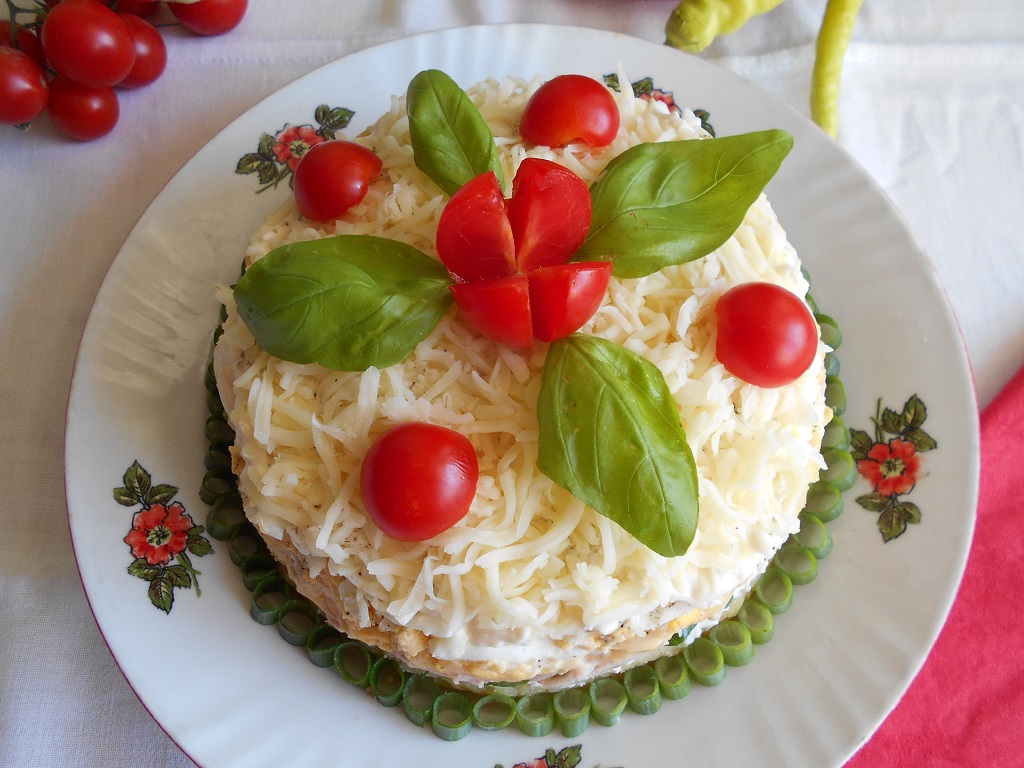 Salata Mimoza, cu sunca si mozzarella