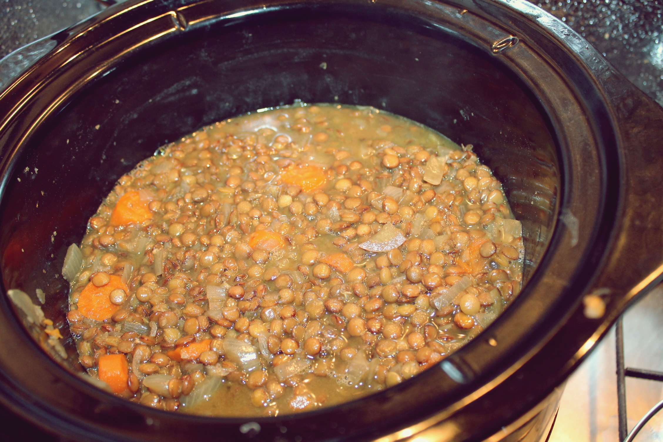 Curry din linte si spanac la slow cooker Crock Pot