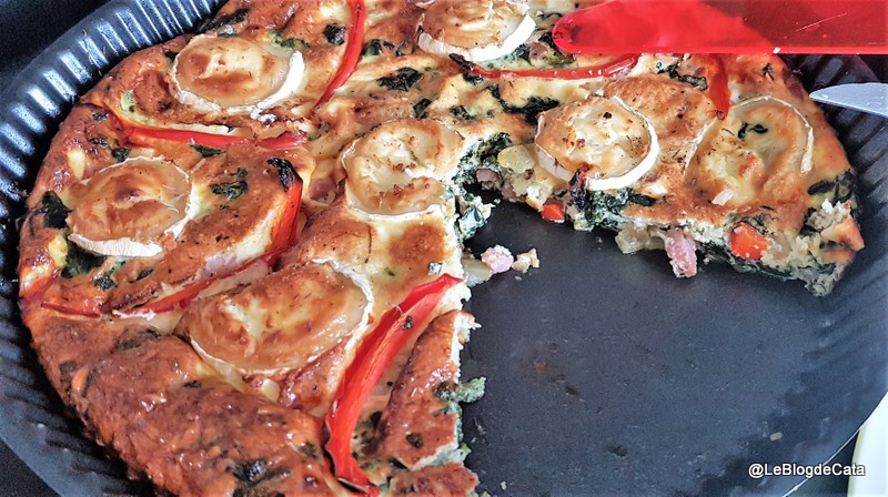 Aperitiv tarta quiche cu spanac si branza de capra (fara aluat)