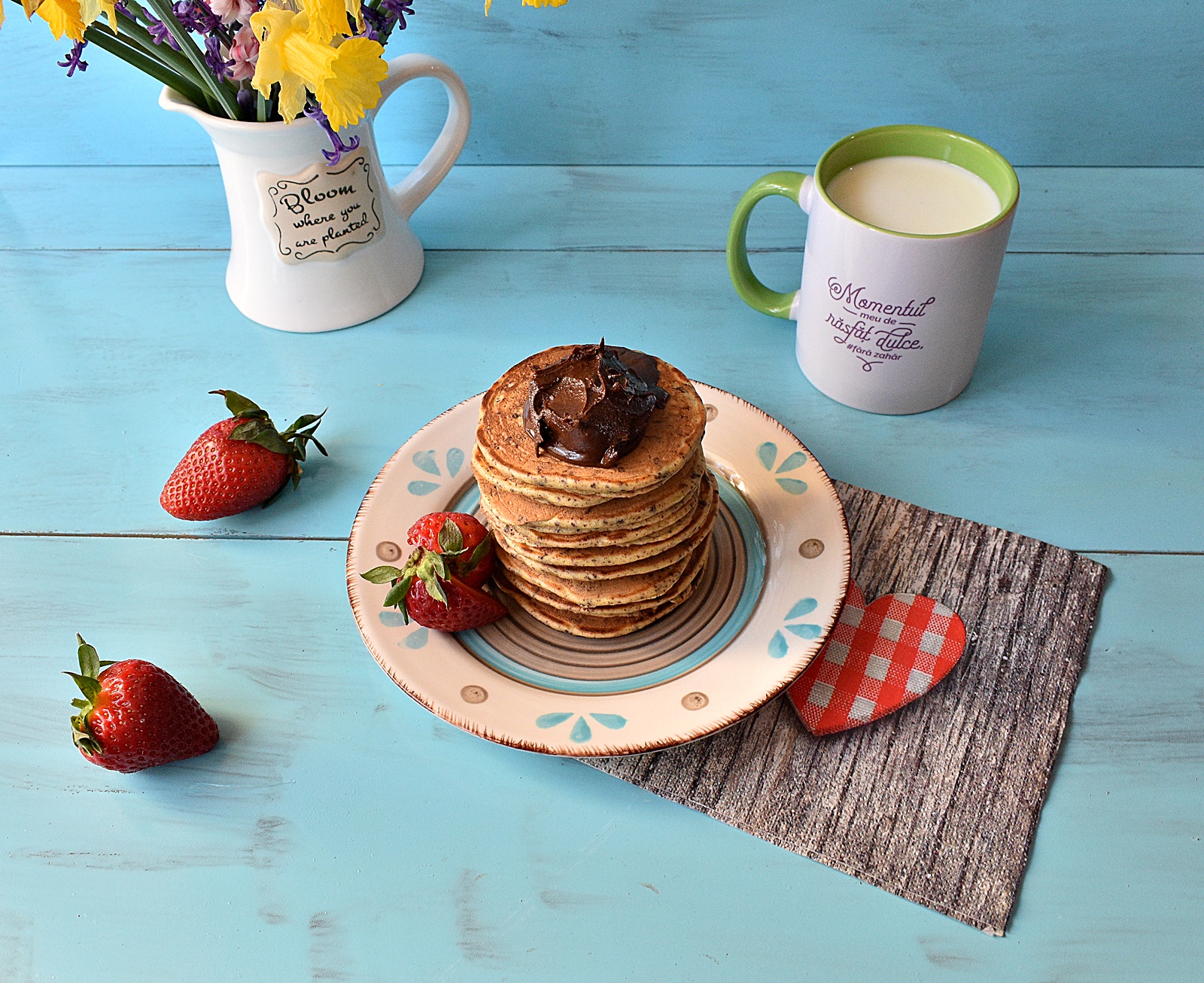 Desert pancakes cu ciocolata fara zahar