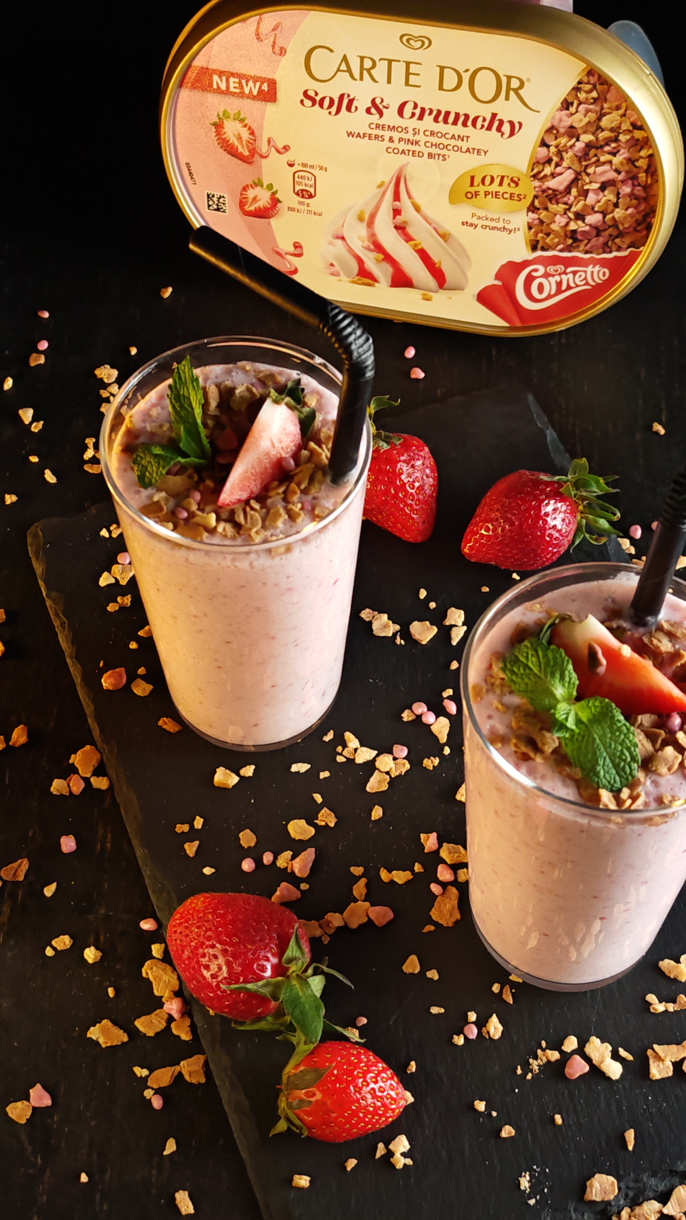 Shake cu înghețată de căpșuni - Deliciu răcoritor de vară
